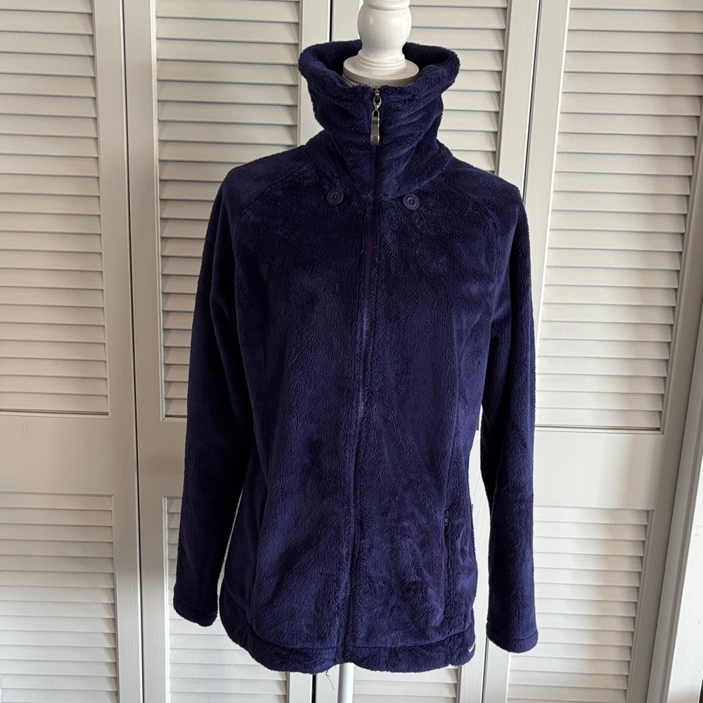 Merrell Women’s Purple Plush Soft Fleece Zip Up Jacket Tall Collar Size Large